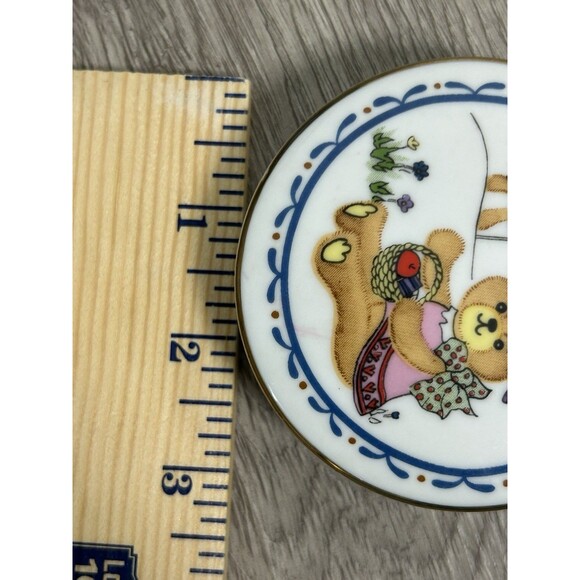 Vintage 1980s Teddy Bears Porcelain Trinket Dish Container Japan - Picture 6 of 6
